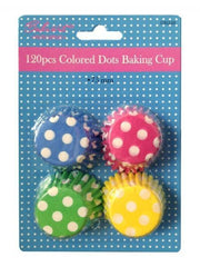 120 Bake Art  Coloured Dots Baking Cups - Grocery Deals