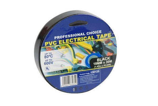 Electrical PVC Tape 18mm x 30m Black - Grocery Deals