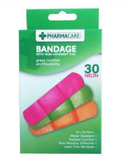 Pharmacare 30 Neon Water Resistant Bandages - Grocery Deals