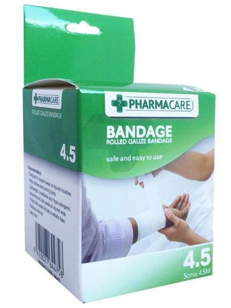 Pharmacare 4.5m Rolled Gauze Bandage - Grocery Deals