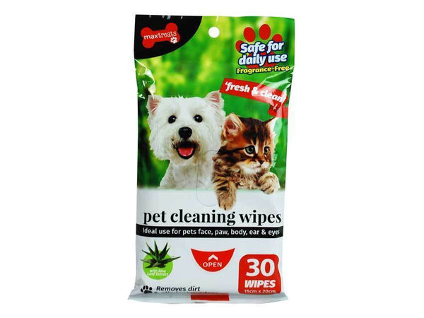 Pet Cleaning Wipes Fragrance Free 30 Sheets - Grocery Deals