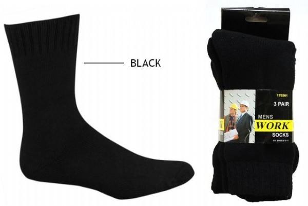 Heavy Duty Work Socks 3PK Black - Grocery Deals