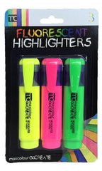 3 pk Fluorescent Highlighters - Grocery Deals